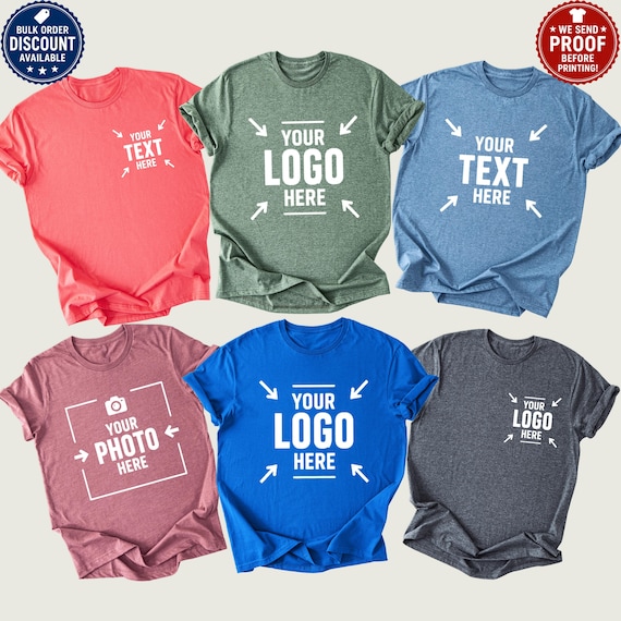 Custom Logo Shirt, Custom Text Shirt, Custom Photo Shirt, Personalized Business Logo T-shirt, Team Logo Tee, Custom Brand Logo T-Shirt