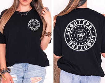 Custom Logo Shirts, Your Business Logo or Brand Logo Shirt, Front and Back Logo, Your Design Here Shirt, Team Logo Shirt Company Logo Gifts