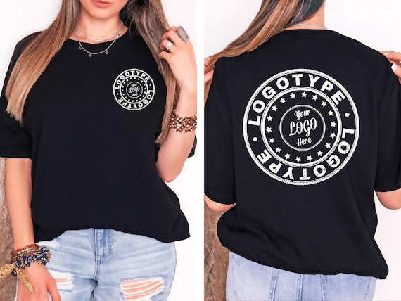 Custom Logo Shirts, Your Business Logo or Brand Logo Shirt, Front and Back Logo, Your Design Here Shirt, Team Logo Shirt Company Logo Gifts