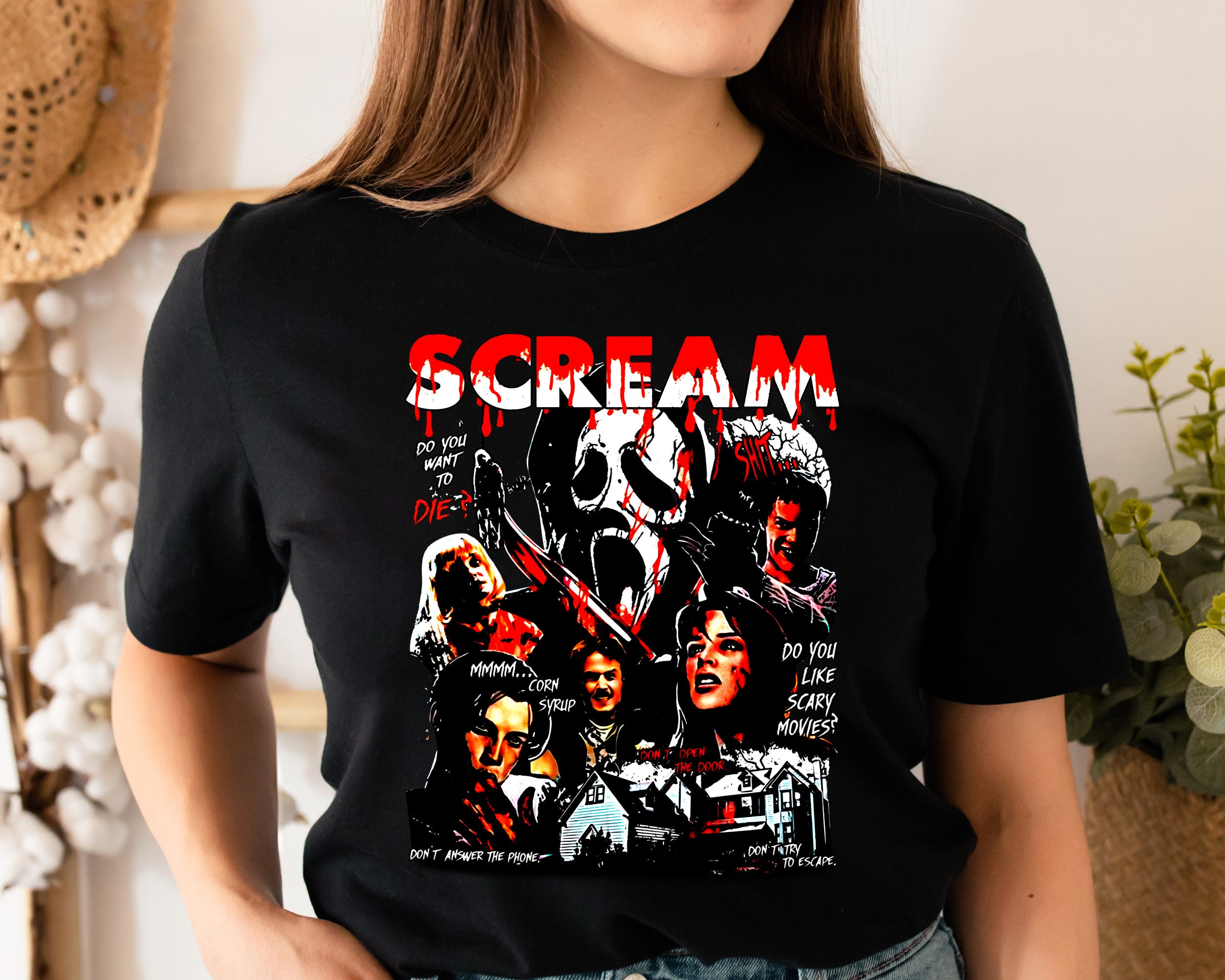 klynke Megalopolis Vænne sig til Retro 90s Scream Movie Shirt Horror Movie Tshirt Ghostface - Etsy