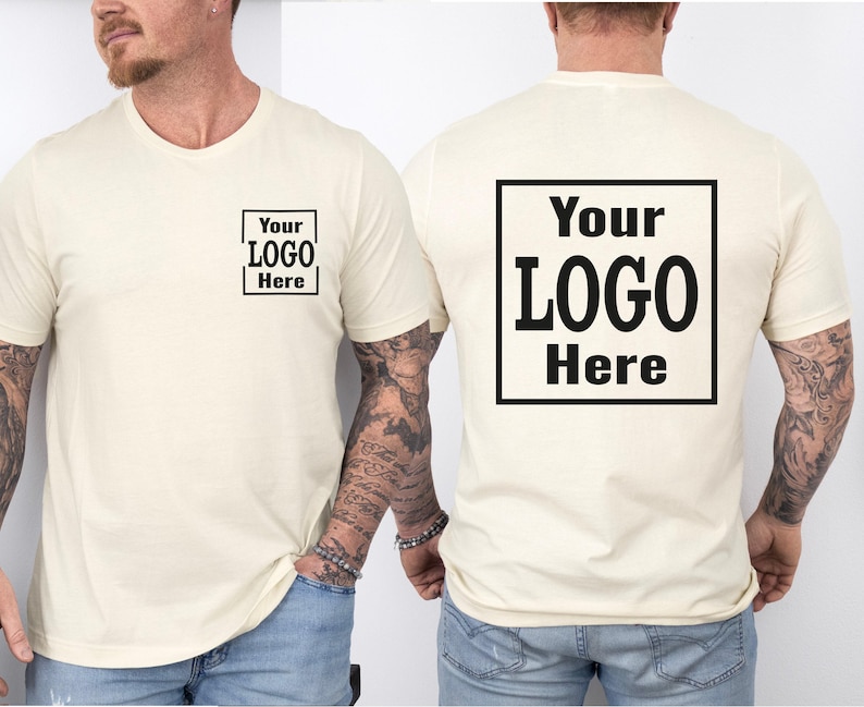a man wearing a t - shirt with a logo on it