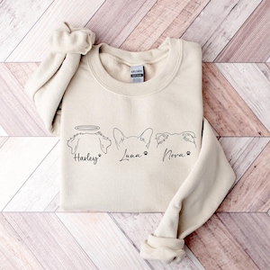 Custom Dog and Cat Ears Sweatshirt Dog Mom Sweatshirt Dog Lover Sweatshirt Custom Dog Cat Sweatshirt Cat Dad shirt Pet Lover Gift for Him image 1