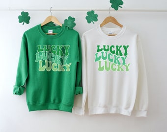 Lucky Sweatshirt, St Patricks Day Sweatshirt, Irish Green Sweatshirt,Green Lucky Sweatshirt, Saint Patricks Sweatshirt, St Patricks Crewneck
