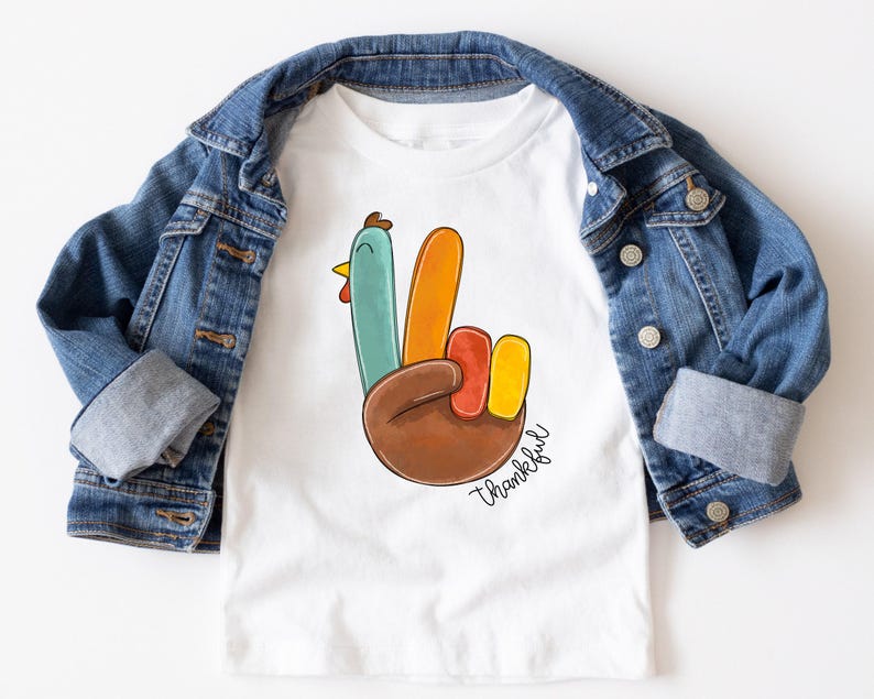 Kids Thanksgiving Shirt, Toddler Thanksgiving Shirt, Thankful Shirt, Girls Boys Turkey Shirt, Toddler Fall Shirts, Matching Family Shirts image 1