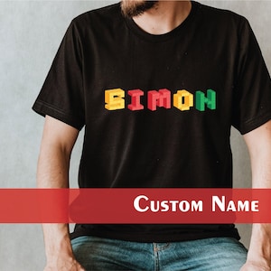 Custom Name Brick Tshirt, Brick Shirt, Brick Maker Shirt, Maker, Letter Shirt, Custom Shirt, Building Blocks Shirt, Game Shirt
