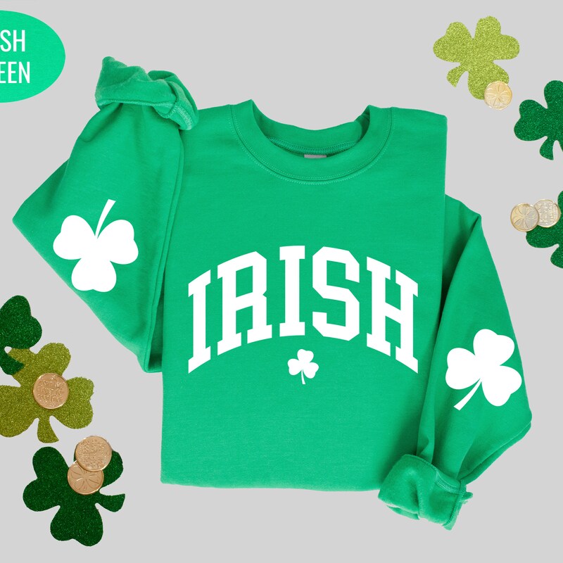 IRISH SHAMROCK GRAPHIC CREW SWEATSHIRT