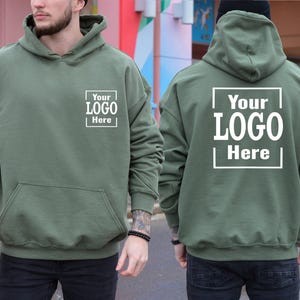 Custom Logo Sweatshirt, Your Business Logo or Brand Logo, Front and Back Logo Hoodie, Your Design Here, Team Logo Shirt, Company Logo Gifts