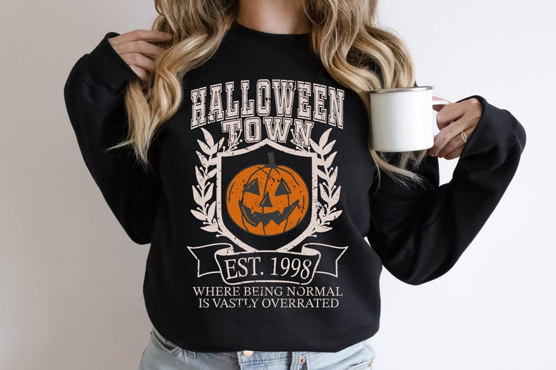 Halloweentown Sweatshirt Halloween Town Sweatshirt Halloweentown University Halloween Town University Est 1998 Halloween retro Crewneck image 2