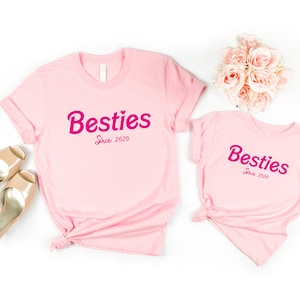 Custom Besties Shirt Custom Friendship Gift Girl&#39;s Personalized Besties Shirt Best Friend Birthday Gift Girls Trip Bestie Matching Gift