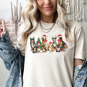 Christmas Dogs Shirt Dog Owner Christmas Gift Shirt Dog Lover Shirt Holiday Shirt Cute Dogs Gift for Dog Lover Shirt Dog Mom Gift For Woman