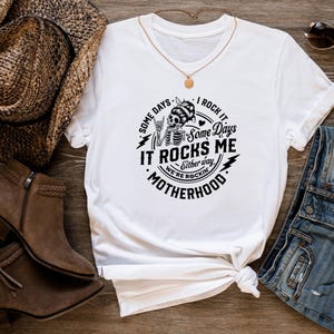 Rocking Motherhood Shirt Pregnancy Tshirt for Halloween Shirt Some Days I Rock It Some Days It Rocks Me Skeleton Shirt for Maternity Gift image 6