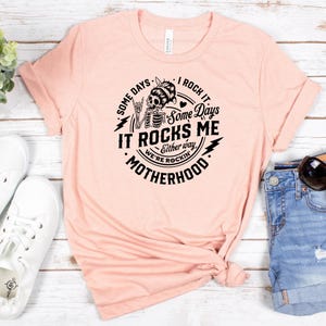 Rocking Motherhood Shirt Pregnancy Tshirt for Halloween Shirt Some Days I Rock It Some Days It Rocks Me Skeleton Shirt for Maternity Gift image 2