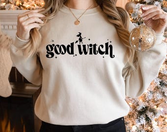 Good Witch Sweatshirt Cute Halloween Sweatshirt Funny Halloween Sweater Witch Halloween Sweatshirt Gift for Her Witchy Halloween Shirt Women