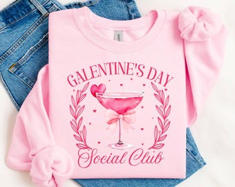 Galentine Social Club | Valentine | Pink | Sweatshirt