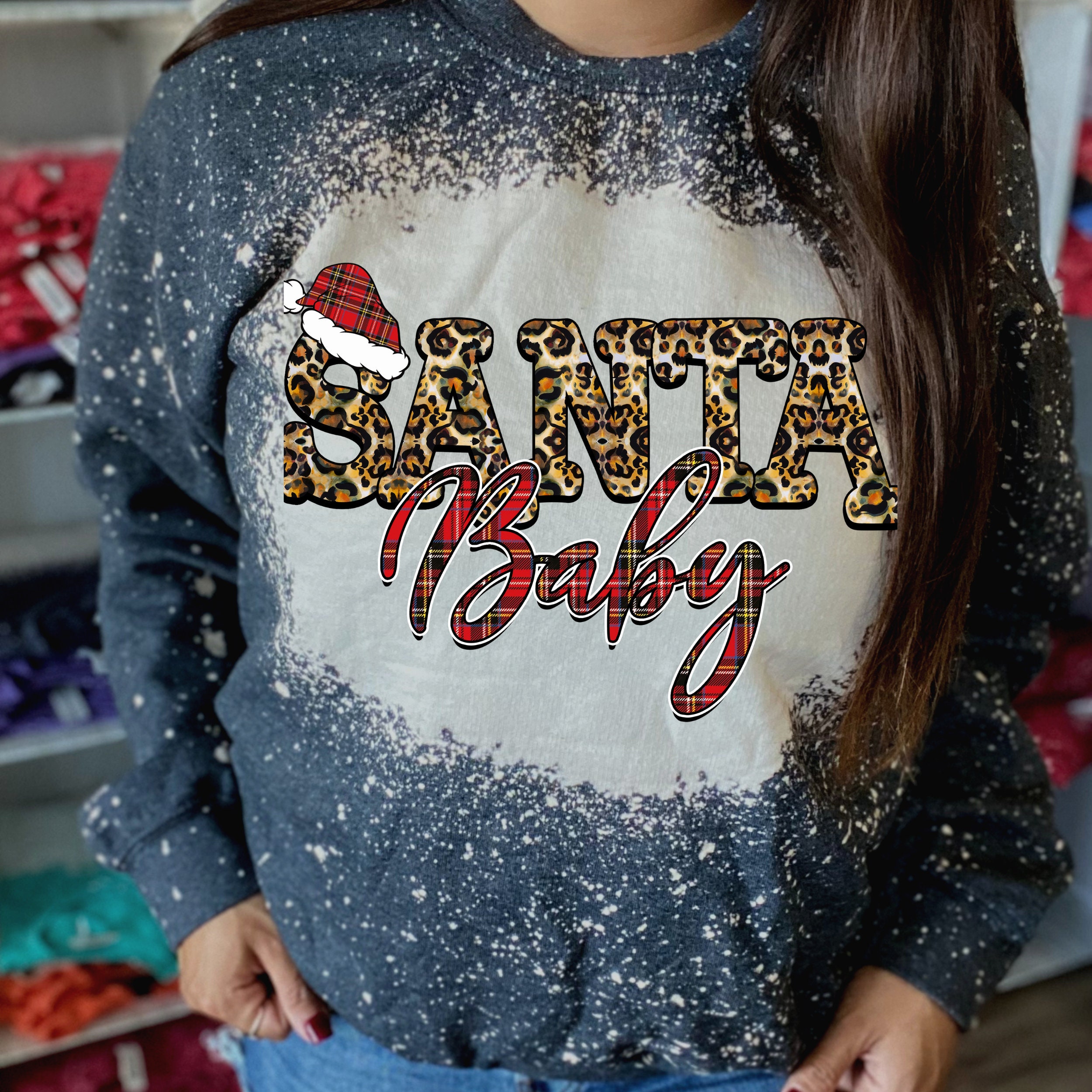 Christmas Bleached Sweatshirt - Etsy Canada