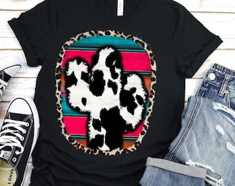 Cactus | Cow | Western | Serape | Graphic Tee
