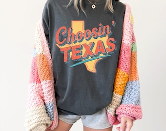 Choosin Texas Retro Yellow | Tennessee | Nashville Country | Western | Cowgirl | CC Graphic Tee