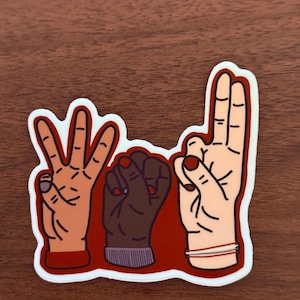 Sticker langue des signes de l'université de l'État de Washington - 3"