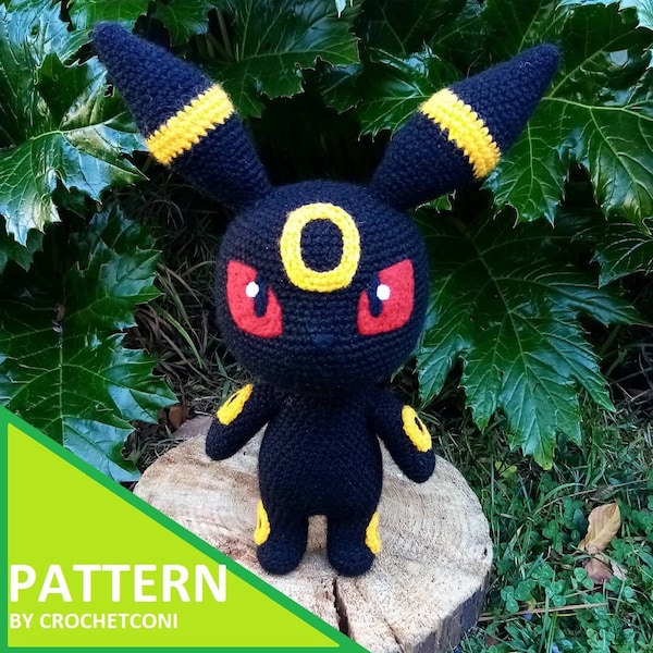Umbreon crochet pattern. Pokemon Plushie Amigurumi PDF Pattern in English