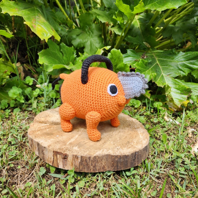 Demon Anime Chainsaw Dog Crochet Pattern. PDF Plushie Etsy