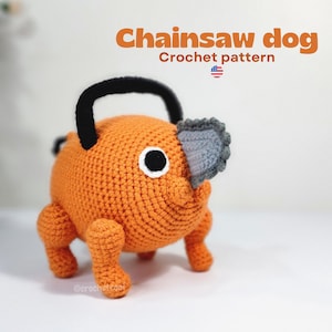 Demon anime chainsaw dog crochet pattern. PDF Plushie Amigurumi Pattern in English