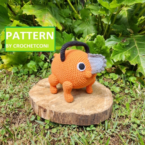 Demon Anime Chainsaw Dog Crochet Pattern. PDF Plushie Etsy