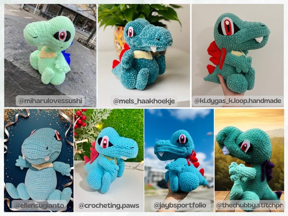 ワニのかぎ針編みのパターン。 PDF ぬいぐるみあみぐるみパターン