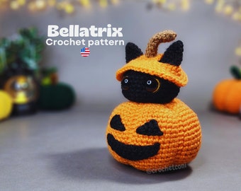 Bellatrix the Peekaboo Kitty PDF Crochet pattern. Amigurumi Pattern in English
