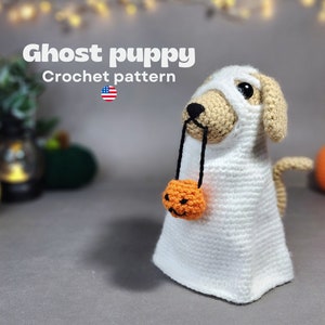 Ghost Puppy PDF Crochet pattern. Plushie Amigurumi Pattern in English
