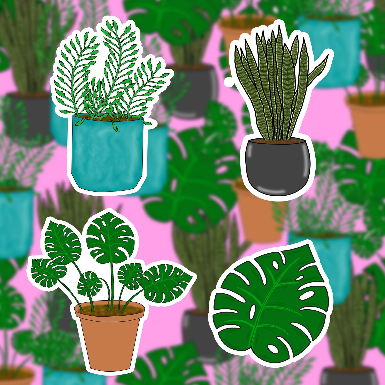 Plant Sticker Pack. Plant Life Sticker. House Plant Addict | Etsy