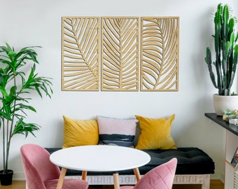 picture Wood Palm Leaf Wall Art palm leaves wall art etsy