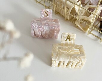 Personalized small hair clip | Hair clip with gold initial | Letter clip | Gift idea for her, beautifully packaged in a pouch