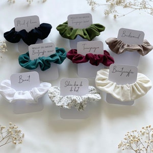 Brautjungfern & Trauzeugin Antrag Geschenk Junggesellinnenabschied JGA Frauen Cord Scrunchie schön verpackt mit Karte Bild 2