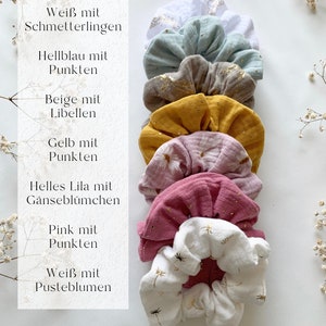 Trauzeugin & Brautjungfer Fragen Junggesellinnenabschied Geschenk Musselin Scrunchie schön verpackt mit Karte Kleines Geschenk für Sie Bild 3