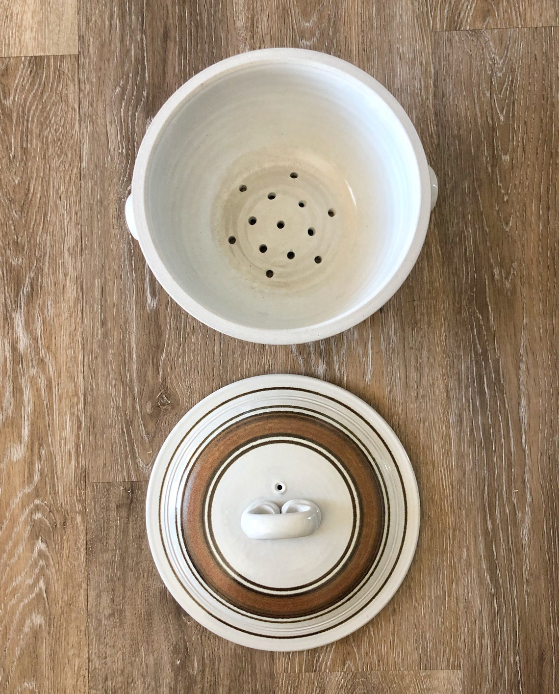 Vintage Studio Pottery Ceramic Steamer with Lid Etsy