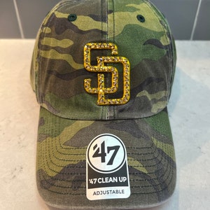 Camo San Diego Padres Bling Hat - Swarovski Crystal Hats - Sparkle MLB Caps