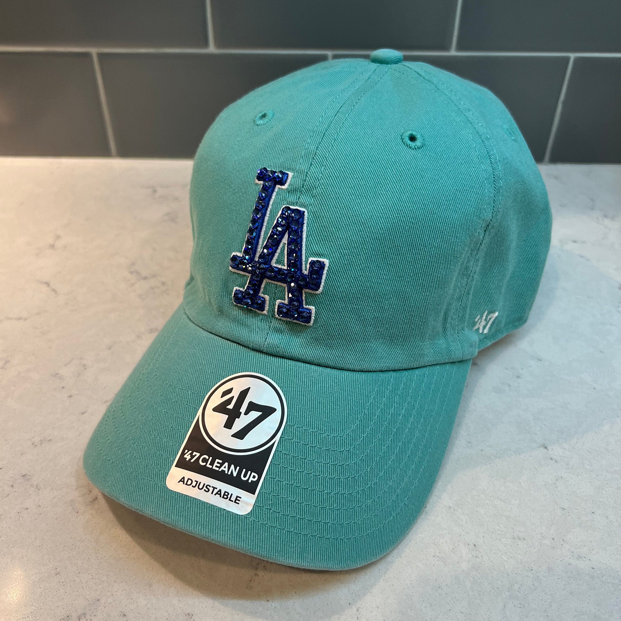 Blue LA Dodgers Bling Hat Austrian Crystal Hats '47 