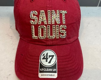 Red Saint Louis Bling Hat - Austrian Crystals - '47 Clean Up - Sparkle Caps