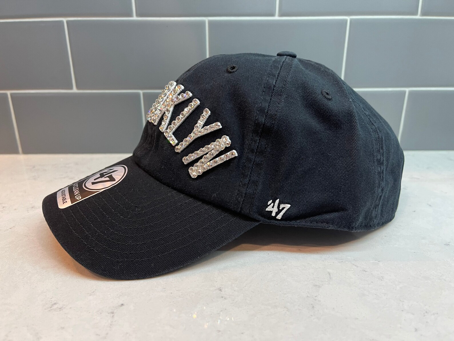 Black NBA Brooklyn Nets Swarovski Crystal hat Blinged womens Etsy