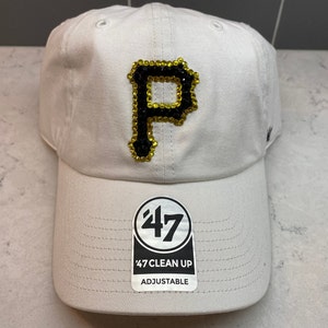 White Pittsburgh Pirates Bling Hat - Swarovski Crystal Hats - Sparkle MLB Caps