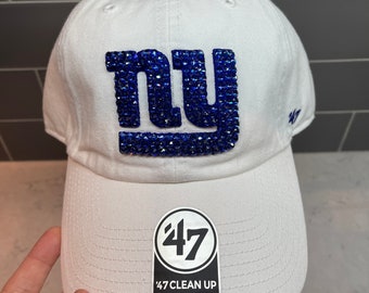 White NY Giants Bling Hat Swarovski 