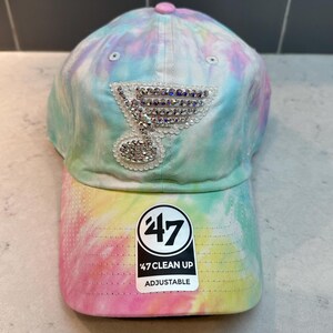 Tie-Dye STL Blues Bling Hat - Swarovski Crystal Hats - Sparkle NHL Caps - St. Louis Blues