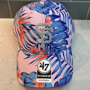 Floral San Francisco Giants Bling Hat - Swarovski Crystal Hats - Sparkle MLB Caps