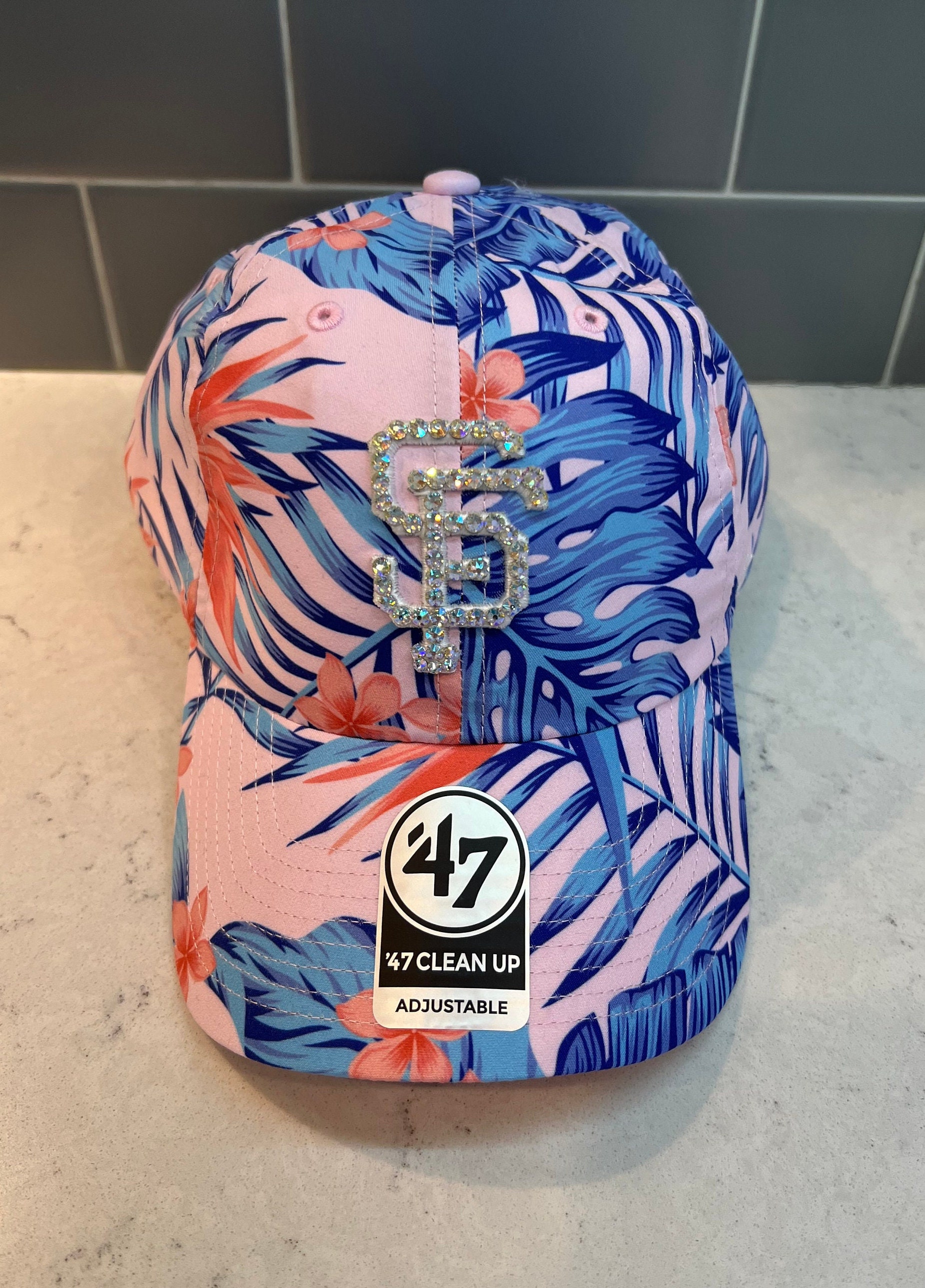 Floral San Francisco Giants Bling Hat - Swarovski Crystal 