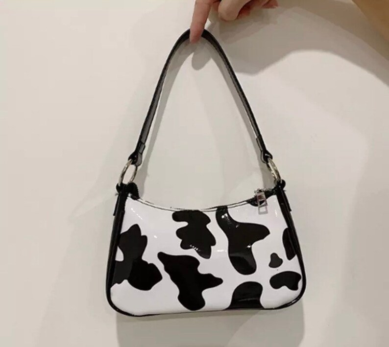 Y2K shoulder bag/ cow bag/ baguette bag | Etsy