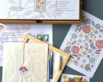 DIY herbarium kit, HERBIBOX, creative box, framed herbarium, dried flower leaf herbarium, herbarium, herbarium frame, Conter Fleurette