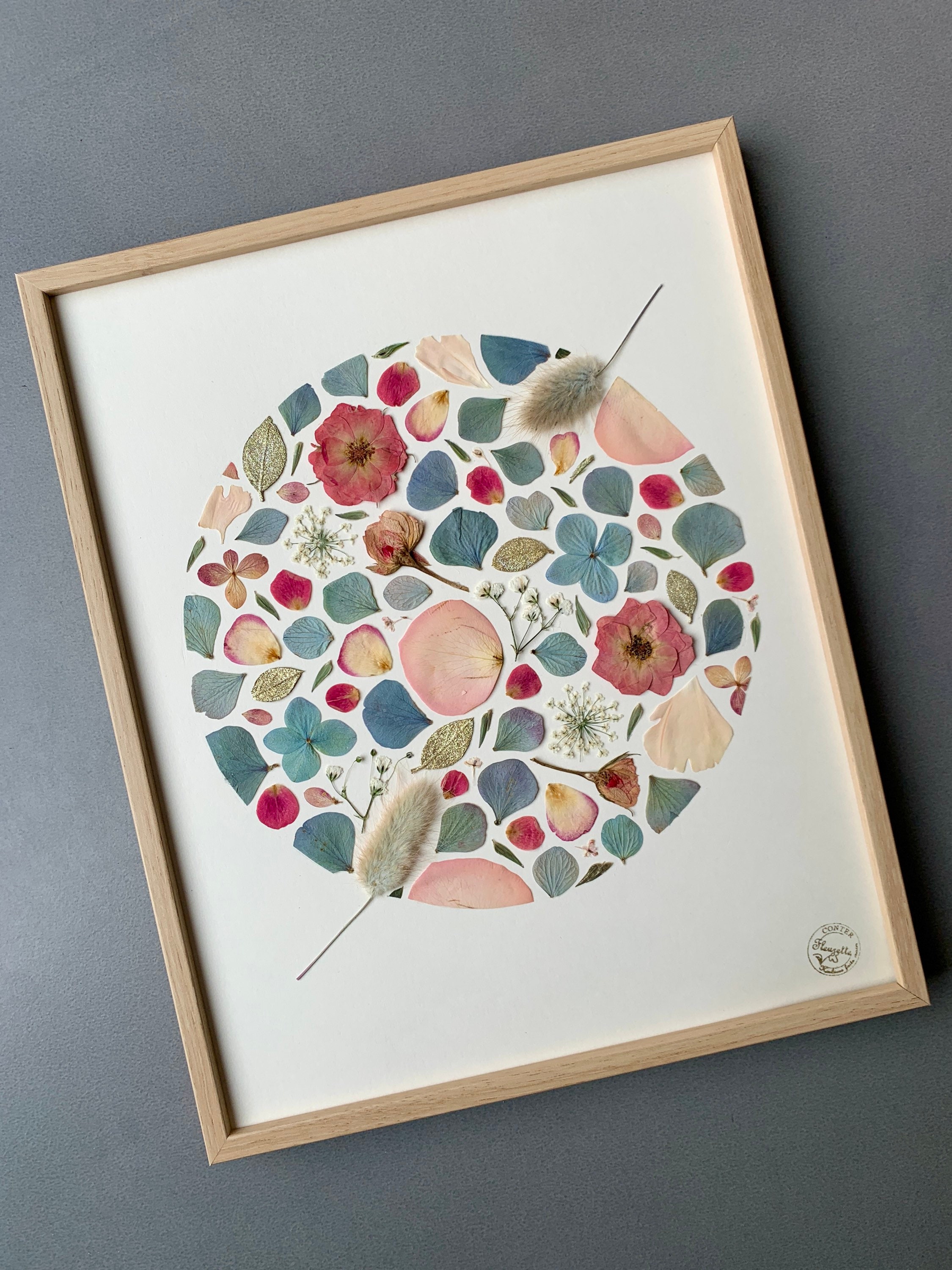 Herbier Encadré, Herbier Fleurs Feuilles Séchées, Herbarium, Cadre Herbier, Végétale, Fait à La Main