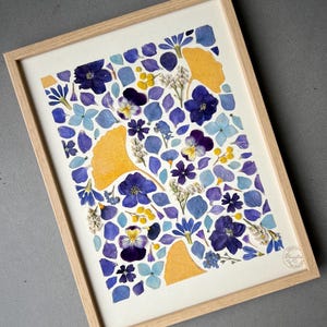 Framed herbarium, dried flower and leaf herbarium, herbarium frame, plant frame, handmade in France, Conter Fleurette
