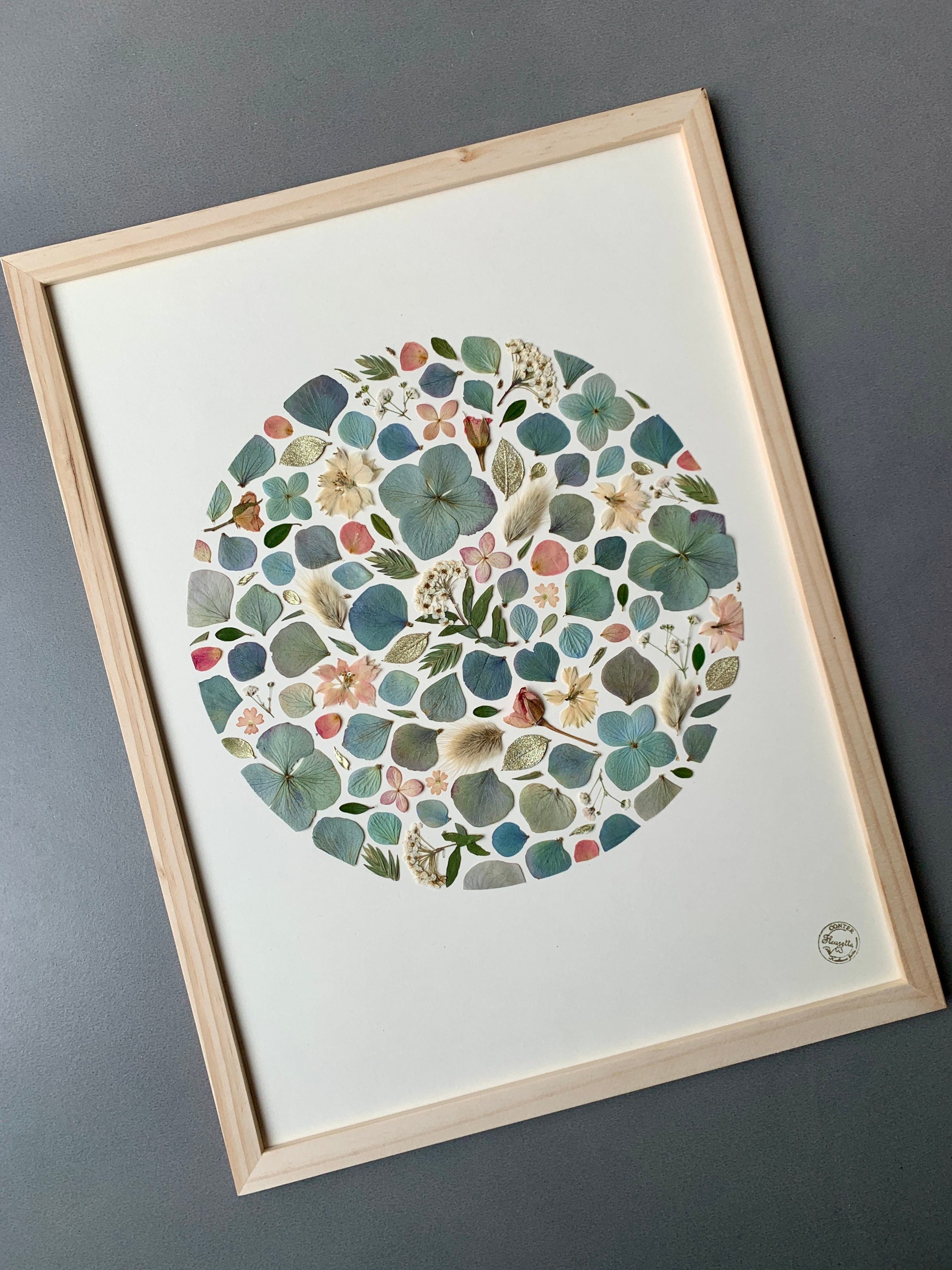 Herbier Encadré, Herbier Fleurs Feuilles Séchées, Herbarium, Cadre Herbier, Végétale, Fait à La Main