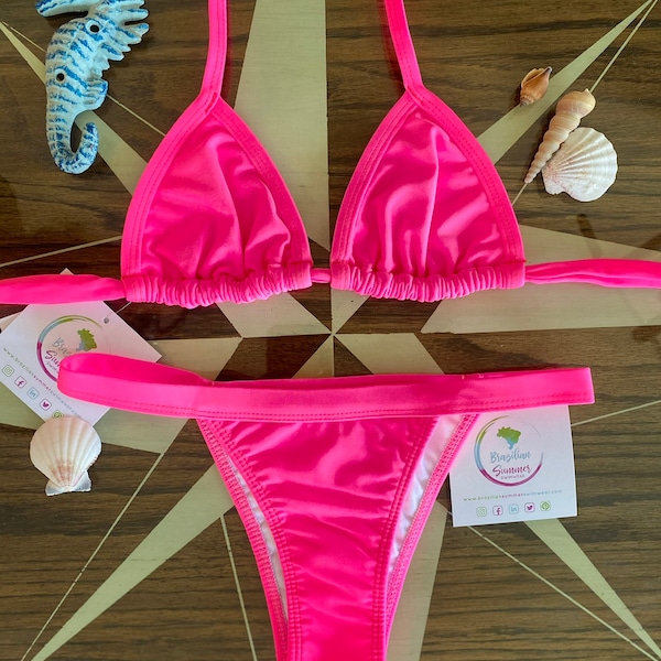 Neon Pink Bikini Etsy